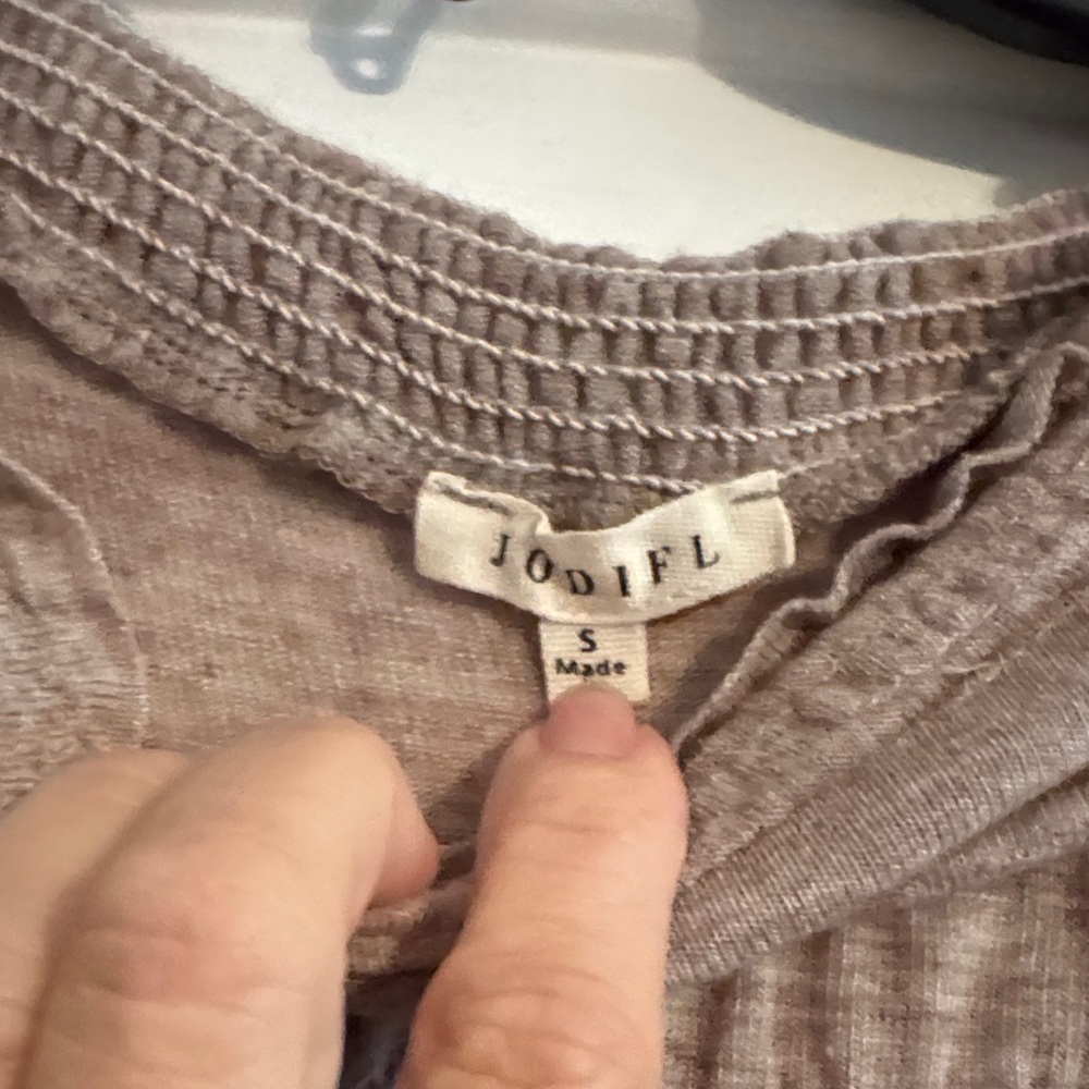 JODIFL Taupe Long‎ Sleeve Blouse - Picture 2 of 2